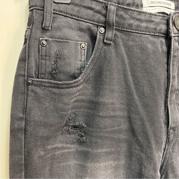 One Teaspoon Grey Black High Waist Freebird Skinny Jeans Size 31 - Picture 5 of 16